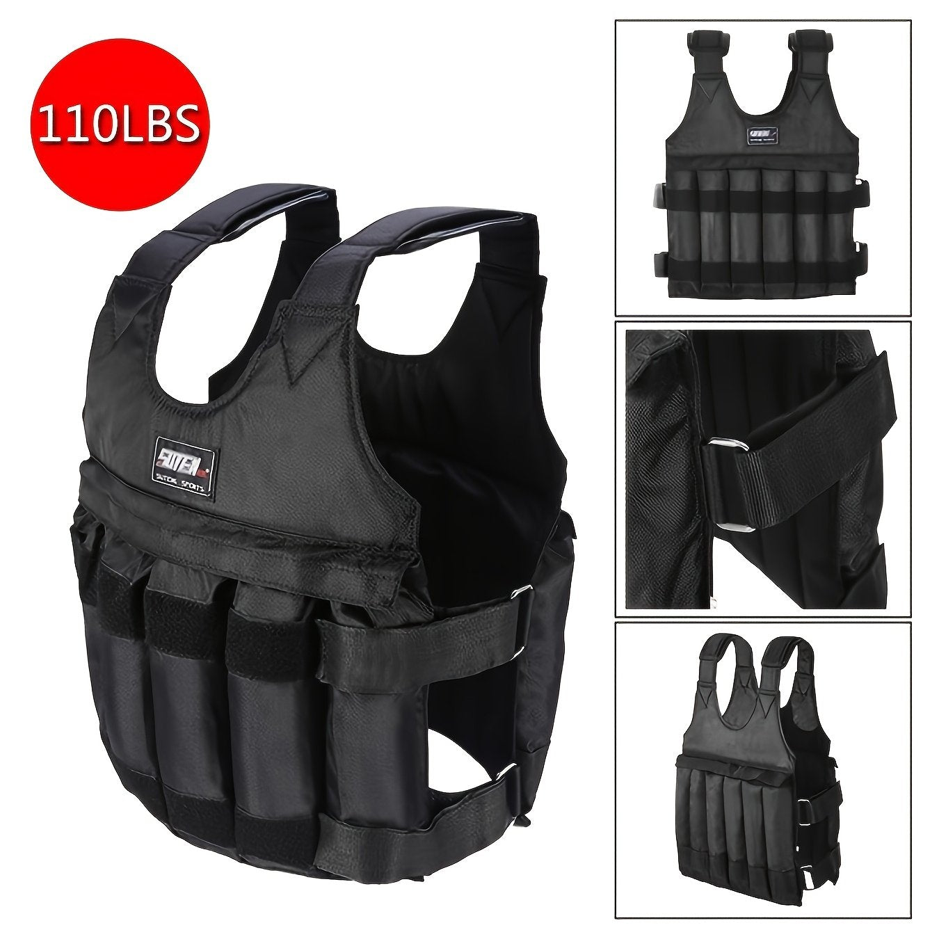 TEMU Adjustable Weighted Vest Weight Up To 110lb Without Plates And , Fitness Weighted Vest For Sports Training Use (weights Not Included)