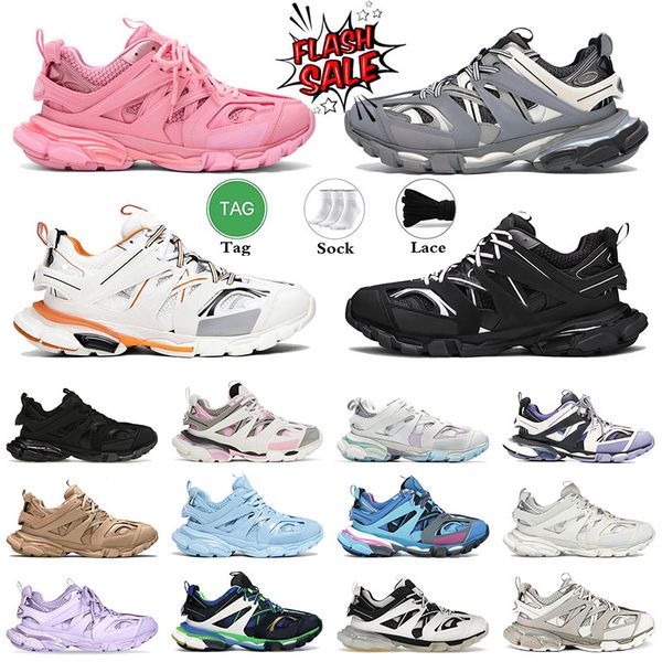 Top Fashion 3 3.0 Designer Shoes LED Mens Womens Luxury Dress Shoe White Black Green Pink Blue Grey Platform Sneakers Loafers Mesh Trainers