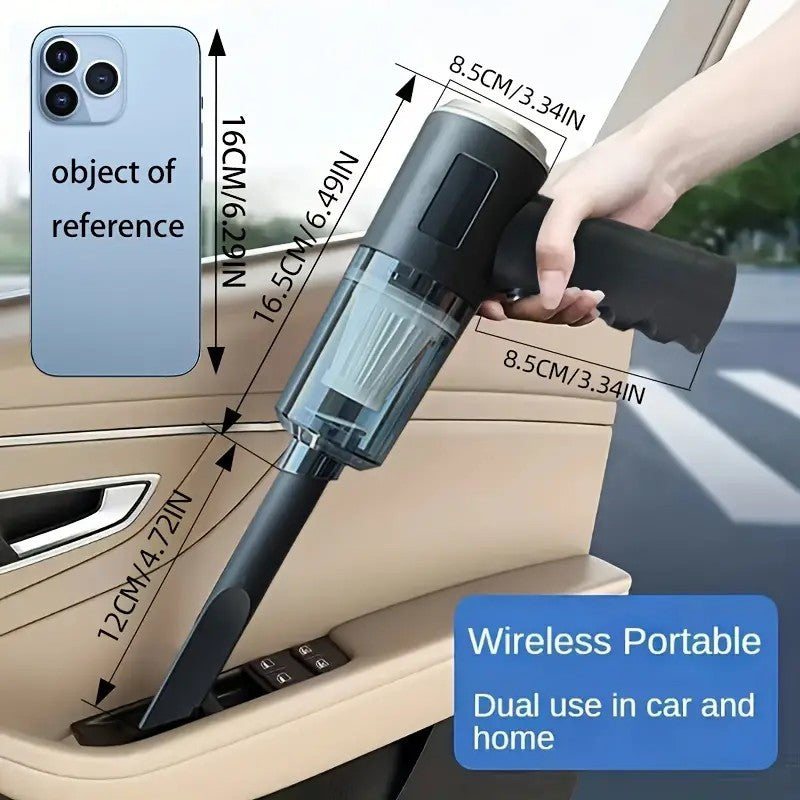 TEMU Wireless Handheld Vacuum Cleaner - 8000pa Suction, Usb Charging, Dual Use For Family Cars, With Accessory Set