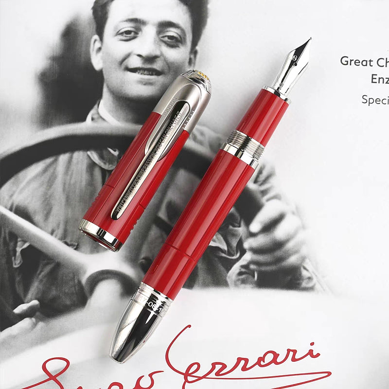 Special Collection Monte Enzo Fer-i Famous Figure Fountain Pen Hollow-Carved Top Office Writing Rollerball Pen Ballpoint Pens With Serial Number