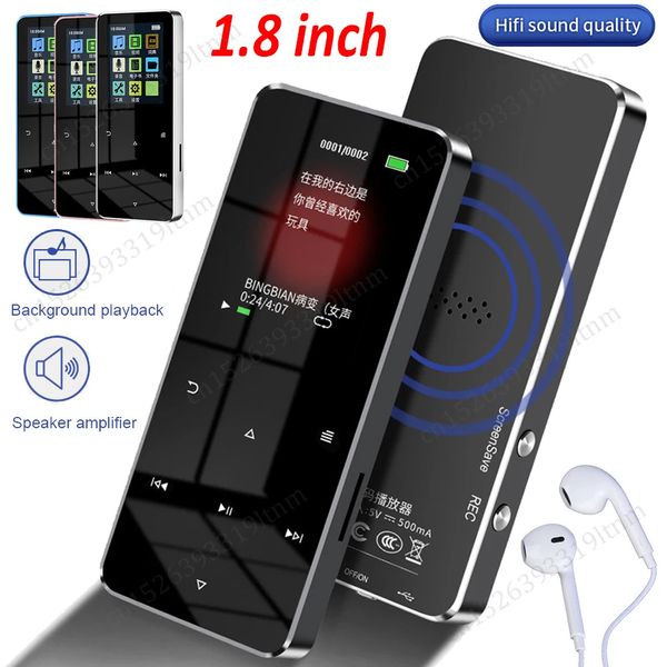 NEW 1.8 inch metal touch button MP3 MP4 music player Walkman Built-in 8GB Bluetooth 5.0 support TF card, with FM radio alarm clock e-book Sp