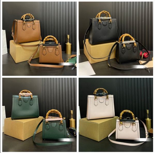 Womens Bamboo Handle Handbags Fashion Diana Tote Bag Designer Shoulder Bags Luxury Shining Diamond Crossbody Purse For Women Shopping Totes
