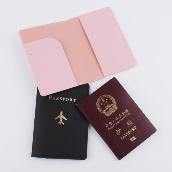 10pcs Card Holders Women PU Small Plane Prints Travel Passport Cover Mix Color LL