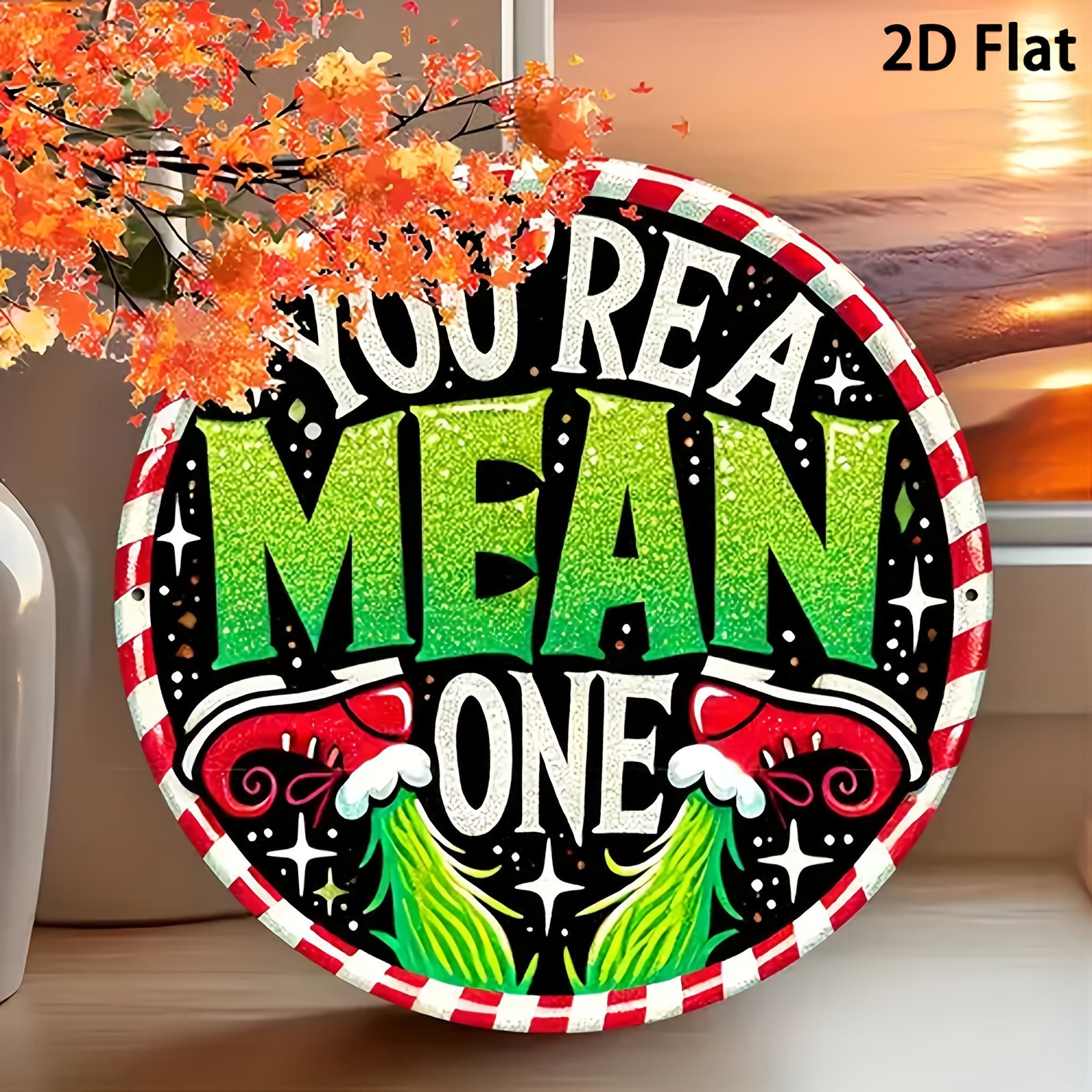 TEMU 2d Flat Aluminum Christmas Wall Decorations-1pc Aluminum Foil Hollow Circle Metal Tag, Suitable For Home, Office Decorations, Living Room, Bar,