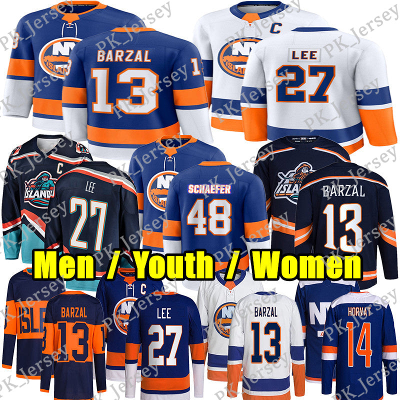 #13 Mathew Barzal ny hockey jersey islanderses jersey #48 Matthew Schaefer Bo Horvat Mike Bossy Alex Romanov Simon Holmstrom Varlamov Boqvist Ilya S