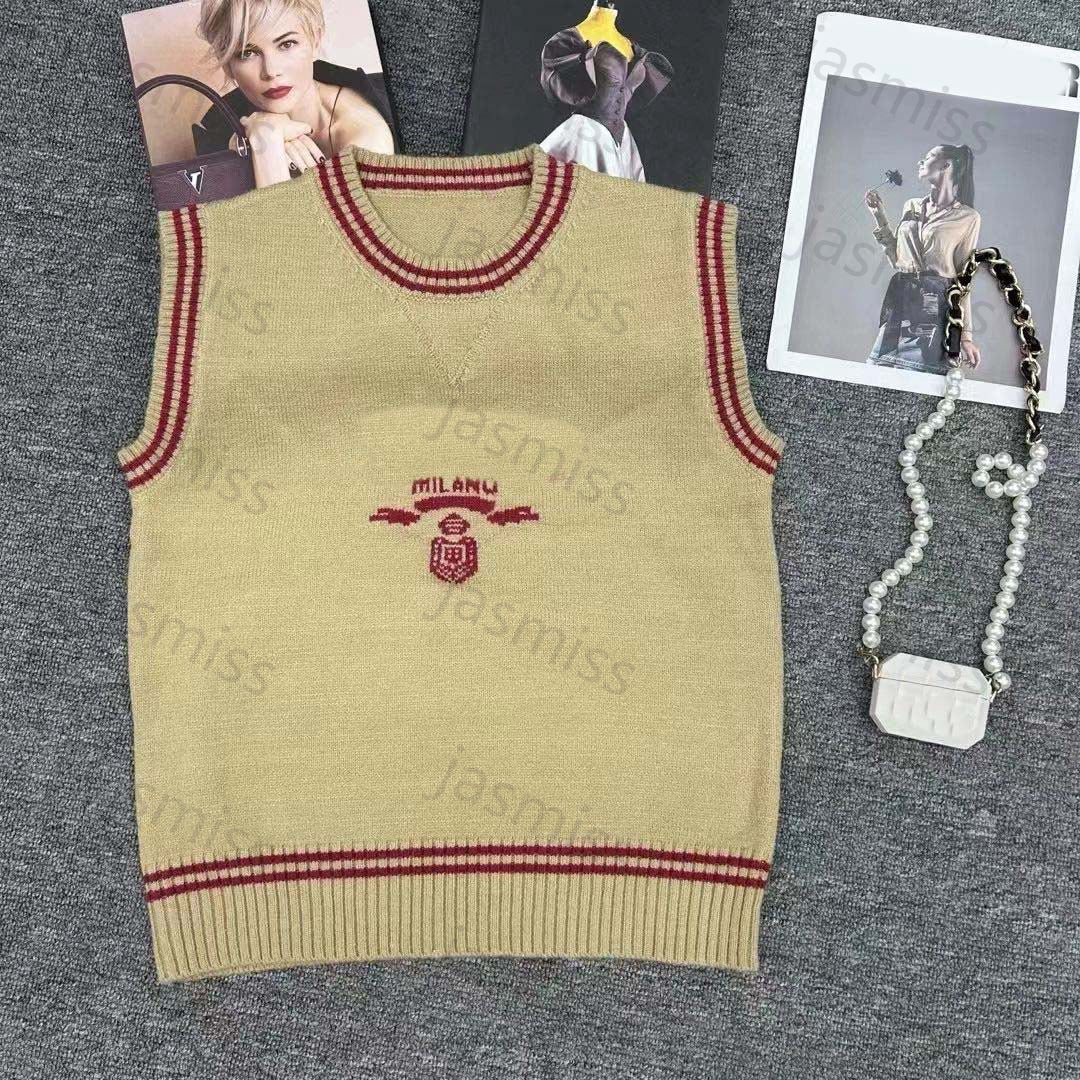 Designer Tank Tops Luxury Tanks For Women Logo Embroidery Woman Casual Ladies Knitwear Sleeveless Womens Tshirts -9 Lady Casual Sweater Vest Cardiga