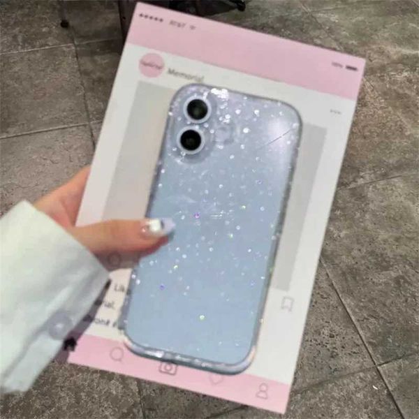Luxury Transparent Glitter Bumper Case For iPhone 16 15 14 13 Pro Max Plus 16promax Shiny Shockproof Soft TPU Silicone Cover Y240914