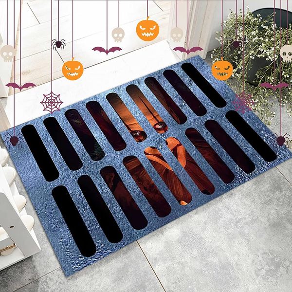 3D Phantom Halloween Doormat Horror Movie Clown Decoration Indoor And Outdoor Non-Slip Carpet Bedroom Bathroom Or Mat 918