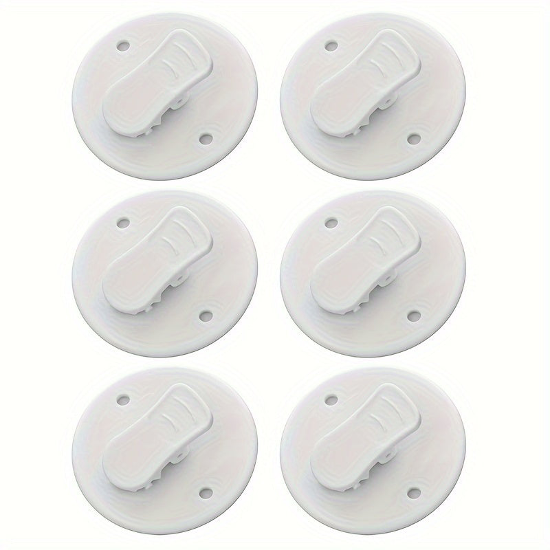 TEMU 6 1 Shower Curtain Clip, Shower Room Curtain Wind , Adhesive Type Windproof Splash Plate Holder, Household Bathroom Curtain Weight Clip