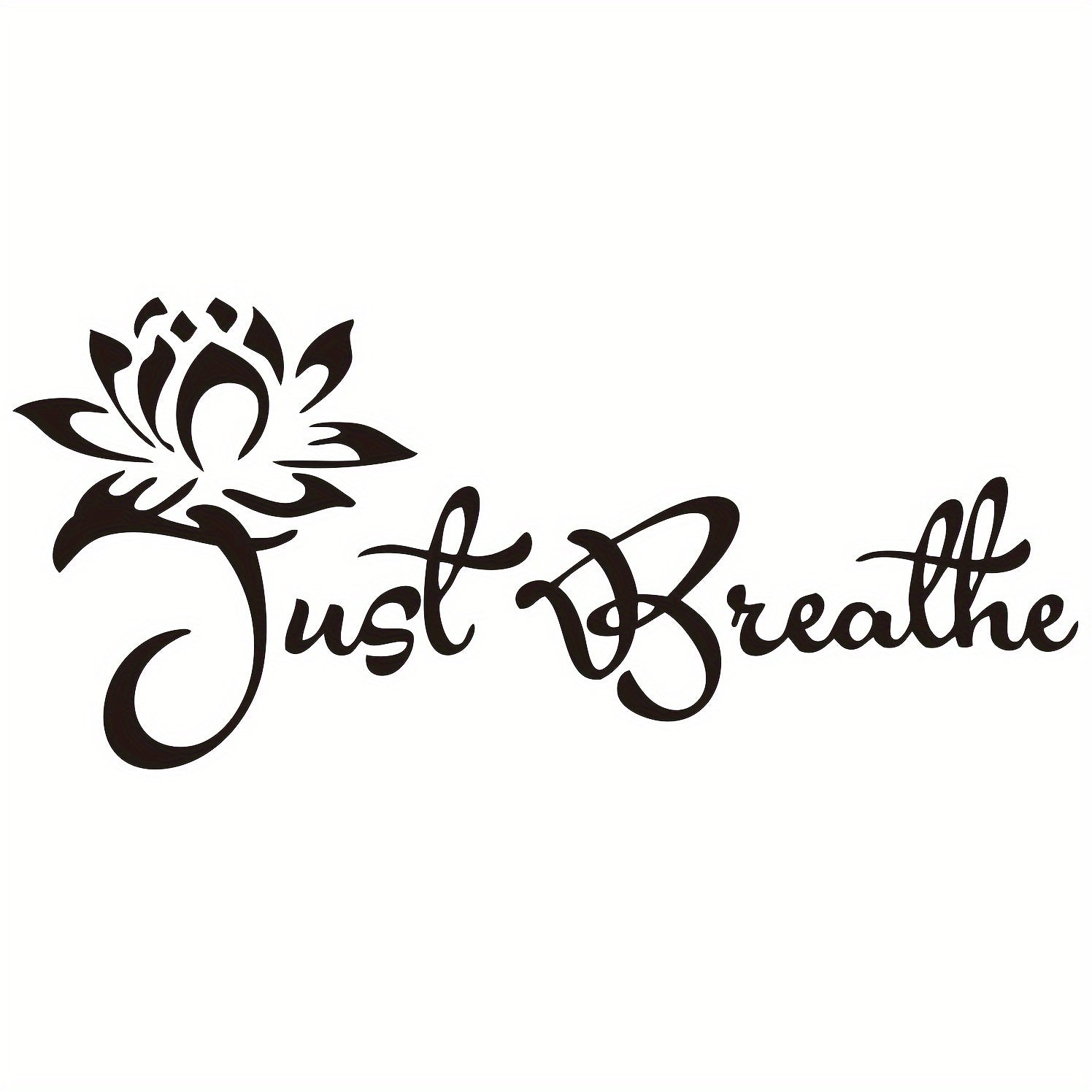 TEMU 3pcs "just Breathe" For Lotus-inspired Yoga Vinyl Decal - Versatile Self-adhesive Pvc For Car For Car Stickers, Laptops, Water Bottles, Windows,
