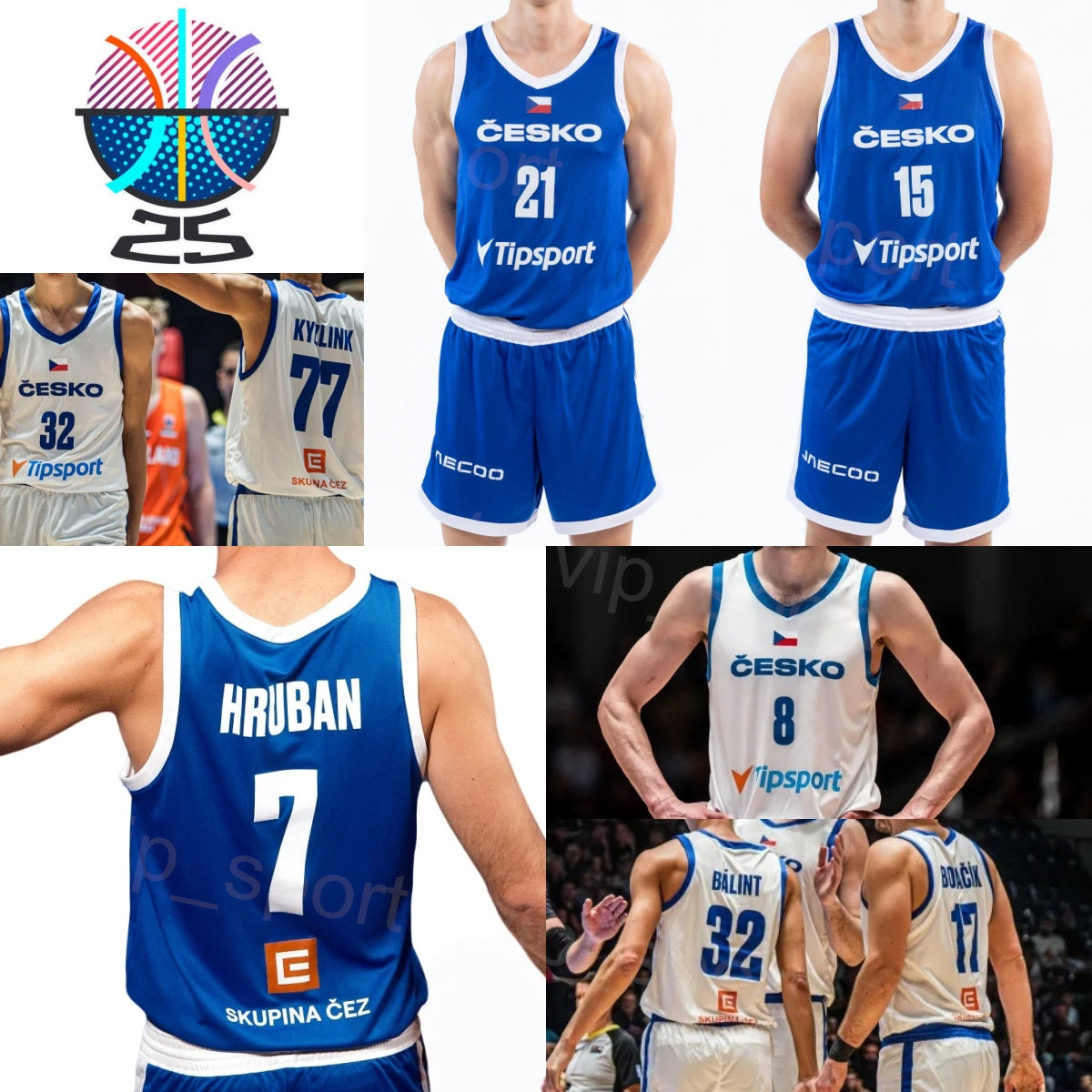 Printed Basketball EuroBasket Czechia Jersey 2025-26 Men Youth Women 77 Thomas Kizlink 32 Richard Balint 11 Adam Kaval Petr Krivanek Martin Peterka