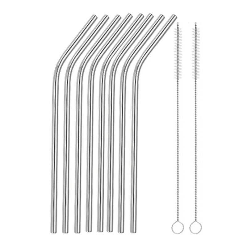 TEMU Of 215 Straws And 8 Brushes, Colorful Golden Stainless Steel Straws, Portable And Creative Food-grade Straws Set For Beverages, Coffee, And Milk