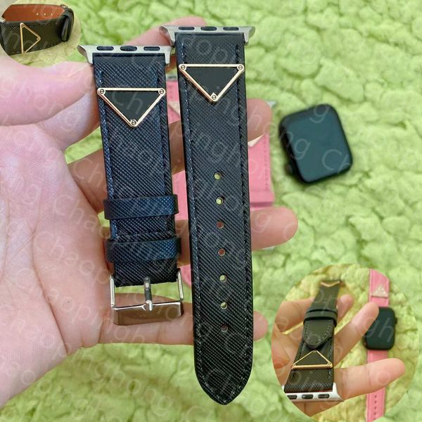 Designer Watch Straps For Apple Watch Band 49mm 38mm 41mm 42mm 45mm leather SmartWatches Strap Replacement Strap Adapter Connector accessori