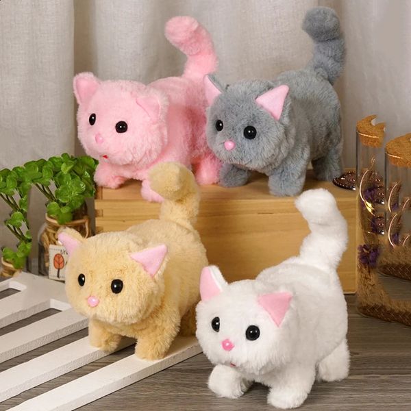 Electronic interactive cat Kawaii simulates plush toys cute cats use sound to fill animals Peruzzi dolls walk and wag their tails 241217