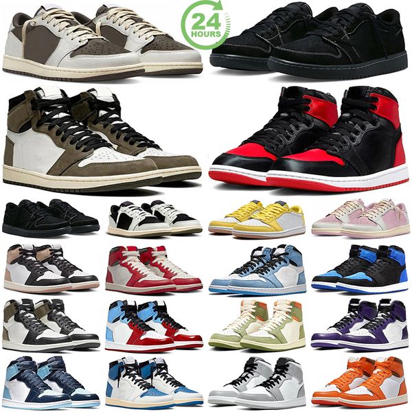 Free Shipping Basketball Shoes for Men Designer Sneakers low 1 University Blue Bred Patent Light Smoke Grey Court Purple Hyper Royal Runner