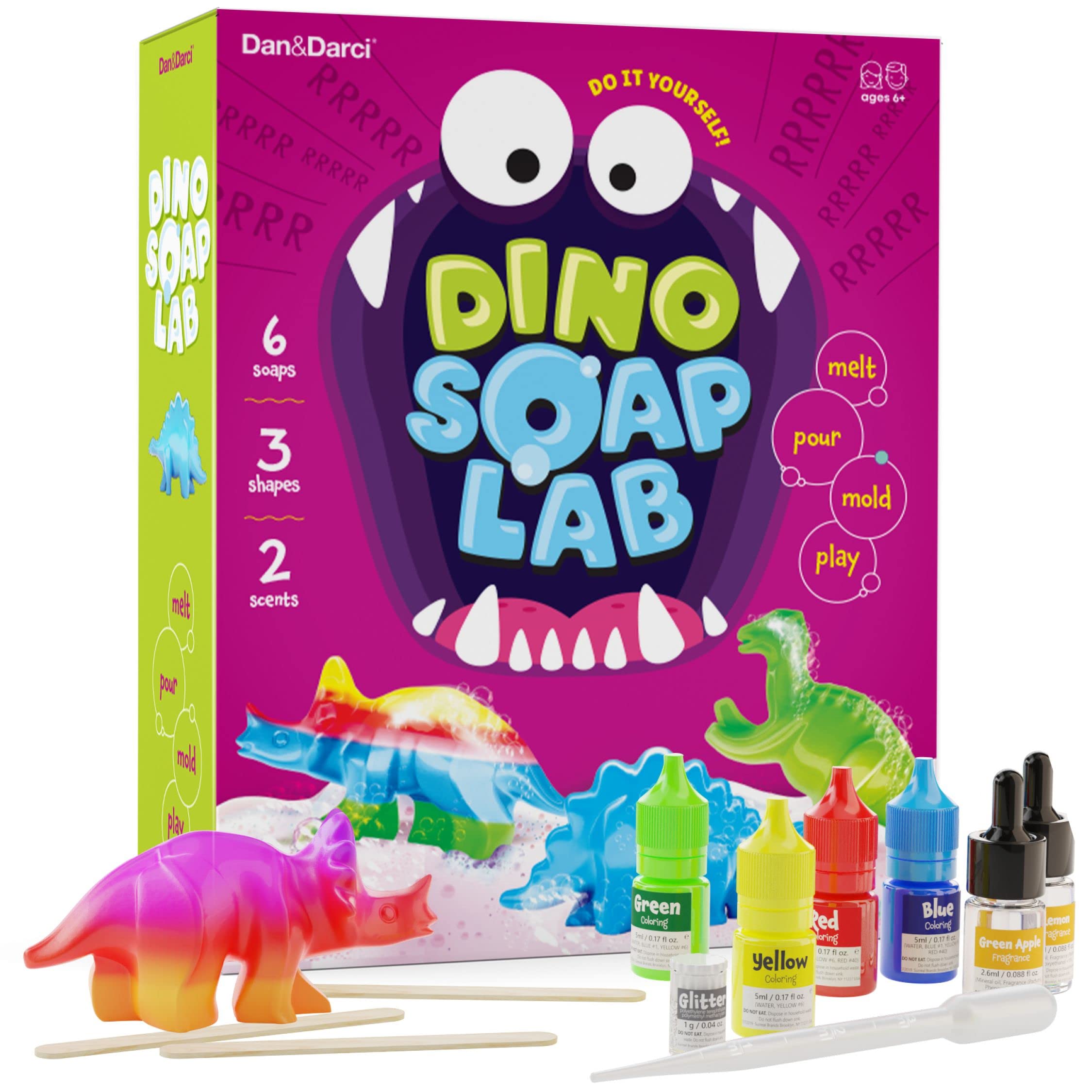 TEMU Dan& Dino Soap Making Kit For Kids, Dinosaur Science Toys Kits, Easter Gifts For Kid All Ages, Diy Activities Craft - Art Crafts Gift Set For