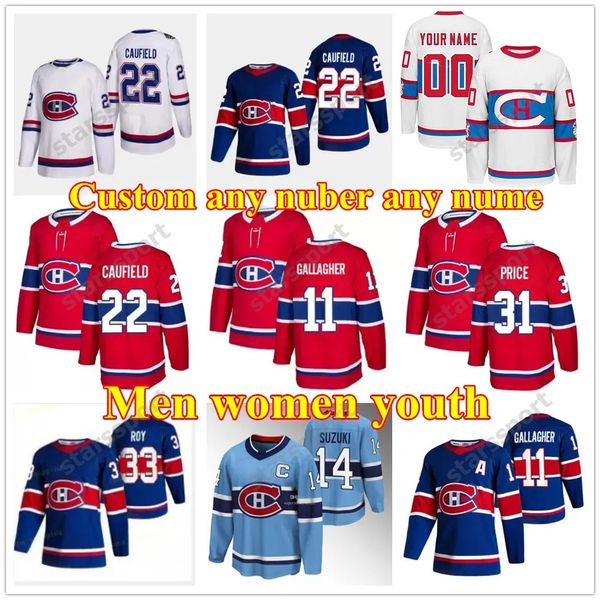 22 Cole Caufield Reverse Retro Montreal Hockey Canadien 20 Juraj Slafkovsky 14 Nick Suzuki Kirby Dach Brendan Gallagher Sean Monahan Carey P
