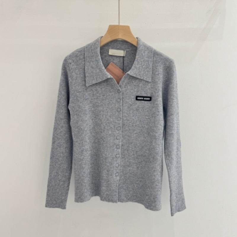 New 2025 Hotsale Luxury Women&#039;s Sweaters Knitting Brand Logo Buttons Lapel Long Sleeve Temperament Office Lady Simplicity Autumn Winter Sweater