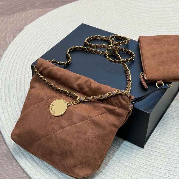 Fashion Cross Body Mini Totes Women Shoulder Bag Suede Water Bucket Designer Bag Luxury Drawstring Backpack Laptop Bags Hobo Duffel Shopping