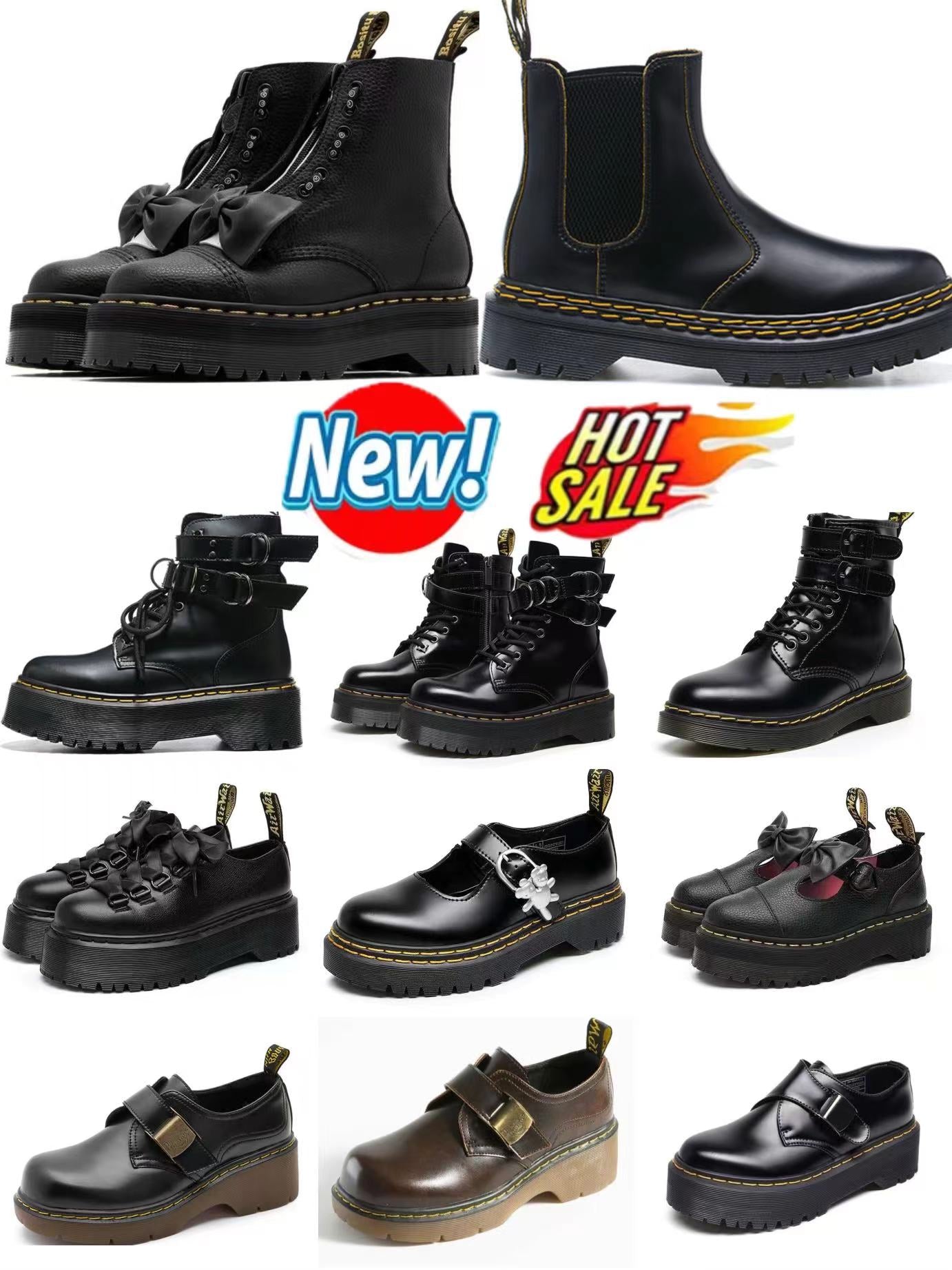 Free Shipping designer doc marteens boots men women platform sandals famous slides sliders triple black white patent leather slide mens womens outdo