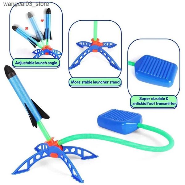 Sports Toys Kids Air Stomp Rocket Foot Pump Launcher Toys Sport Game Jump Stomp Outdoor Child Play Set Jump Sport Games Toys For Children L0
