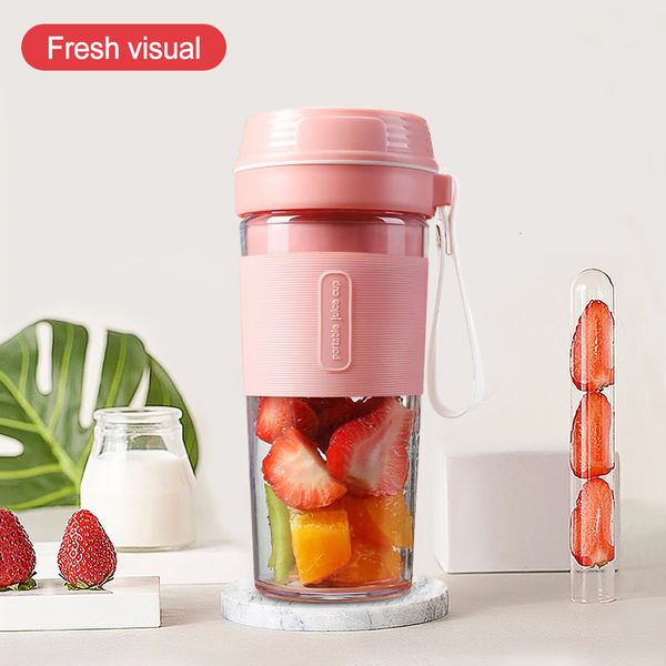 Fruit Vegetable Tools Portable Cordless Juicer USB Electric Handheld Smoothie Maker Blender Stirring Rechargeable Mini Juice Cup Water 23032
