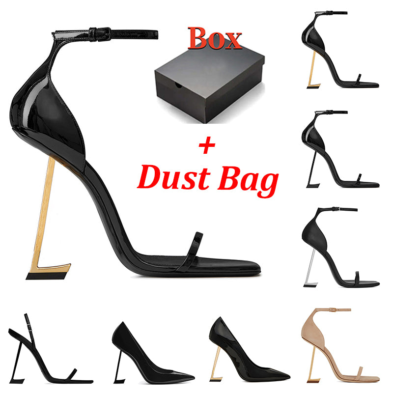 2025 with box dustbag designer high heels women dress shoes patent leather triple black gold nuede red silver womens lady sandals party wedding offi