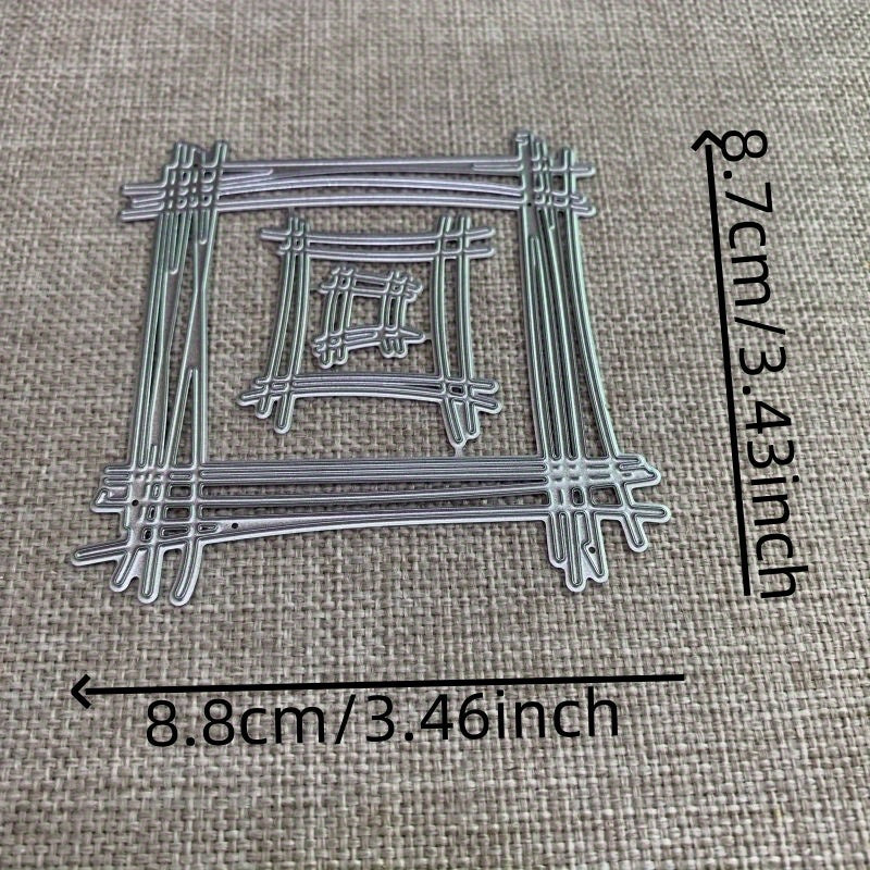 TEMU 3pcs Square Frame Metal Cutting Dies Stencils For Diy Scrapbooking Decorative Handcraft Die Cutting Template Mold