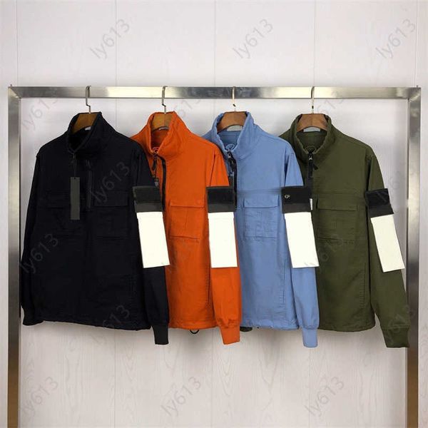 Men Jackets Designer Jacket Fashion Classic Washed Half-zipper Stand-up Collar Long Sleeve Streetwear Outerwear Jacket For Mens Clothes