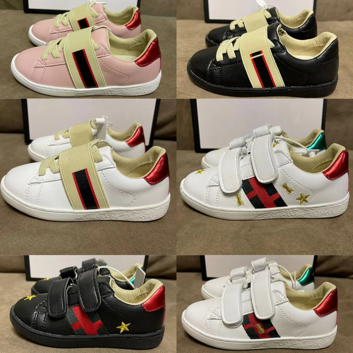 Kids Shoes Baby Shoe Casual Bee Designer Trainers Toddler Kid Youth guccis Sneaker Infants Girls Luxury Brands gucciily Children Black White Pink Sn