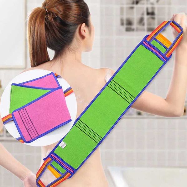 Two tone bathtub washer rubber towel massage belt double-sided strength exfoliating strip shower rubber strap Y240928