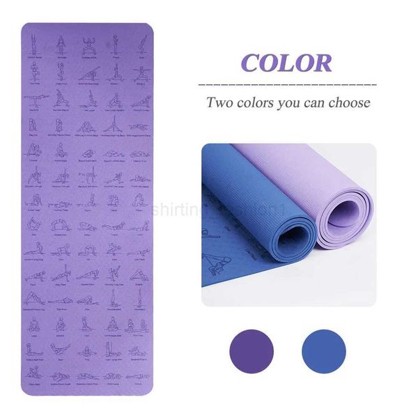 TPE Yoga Mat 183cm*61cm Anti-skid Sports Fitness Mat For Exercise Yoga And Pilates Gymnastics Mat Fitness EquipmentXJ240808