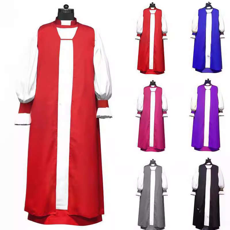 Ethnic Clothing Taoist Attire Male Long Clergy Robe Lantern Sleeves Standing Collar Performance Costume Two-piece Set Bifurcated Waist Self-cultivat