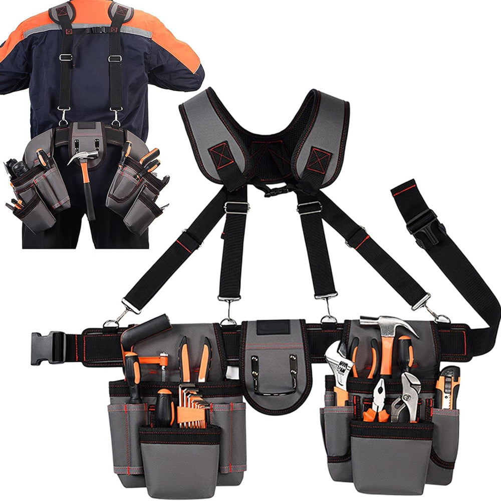 TEMU Tool Belt For Men Tool Belt With Suspenders And Tool Pouch Heavy Duty Construction Tool Belt-carpenter Tool Belt