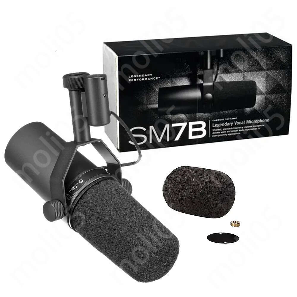 Top Quality SM7B Professional Cardioid Dynamic Microphone Studio Selectable Frequency Response Mic for Game TV Live Vocal Recording Performance Vs S