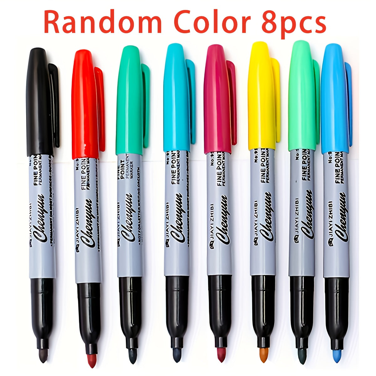 TEMU 4-8pcs Vibrant Color Fine Tip Permanent Markers - Quick-dry, Non-toxic, Smooth Ink For Precise Writing & Drawing - Ideal For School, Office, And