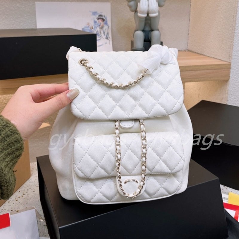 2025Woman Mini Backpacks 10A Small Bag Size designer bag luxury book bags lady schoolbag books back pack string chain bookbag Leather