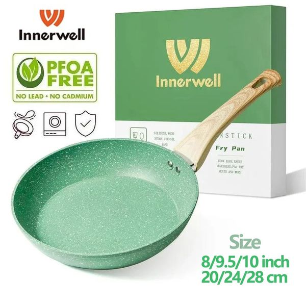 Innerwell Home Kitchen 89511 polegadas frigideira antiaderente frigideira ovo Pote de ovo não tóxico saudável panela compatível com todos os