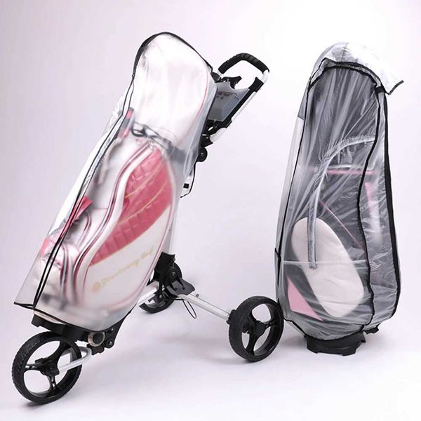 PVC golf bag rain cover transparent golf bag waterproof cover with zipper golf club cover portable outdoor golf equipment W240921