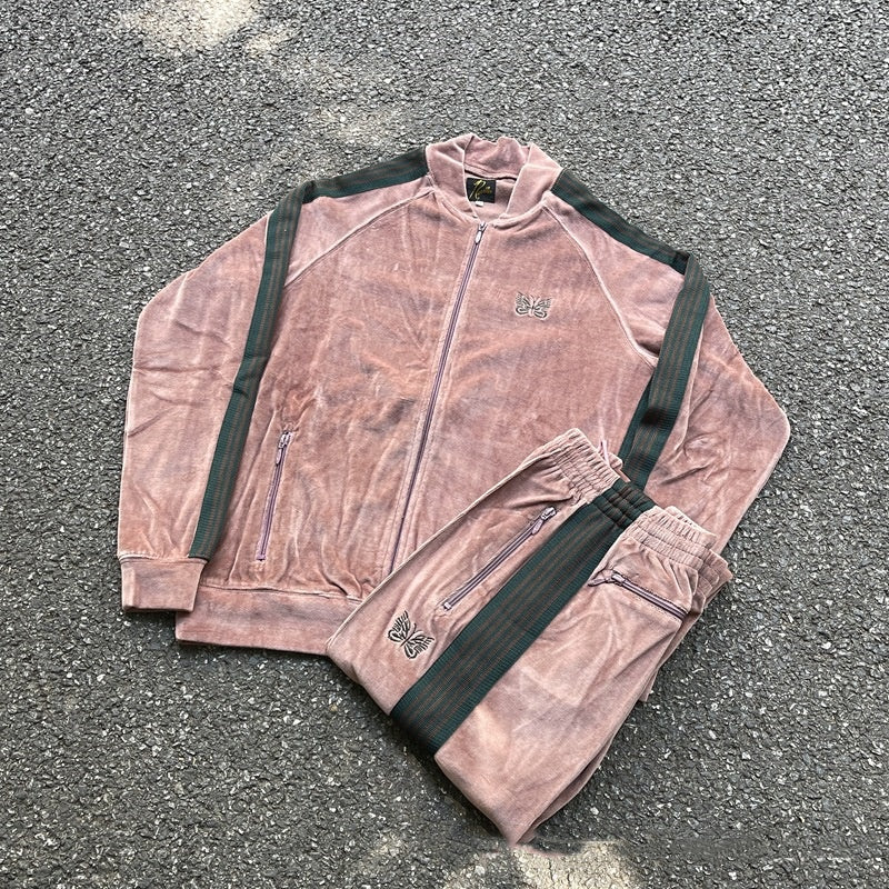 Designer tracksuits, needle tracksuits, embroidered butterflies, velvet cardigans, vintage ribbed zipper jackets, pants, sports suits