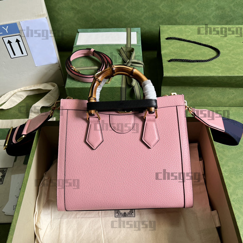 10A Mirror Quality Diana tote bag Luxurys Bamboo handbag women cross body bag shoulder Bag Leather Woman 27cm Bamboo Handle tote shopping bag