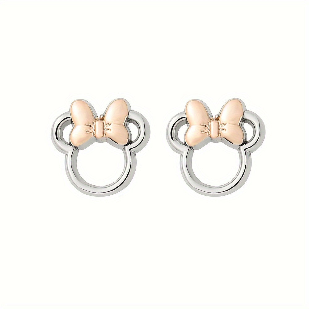TEMU 1 Pair & Mouse Earrings - Cute Alloy , Hypoallergenic Lightweight Studs For Valentine's Day, Thanksgiving, Mardi Gras Parties & Casual Attire -
