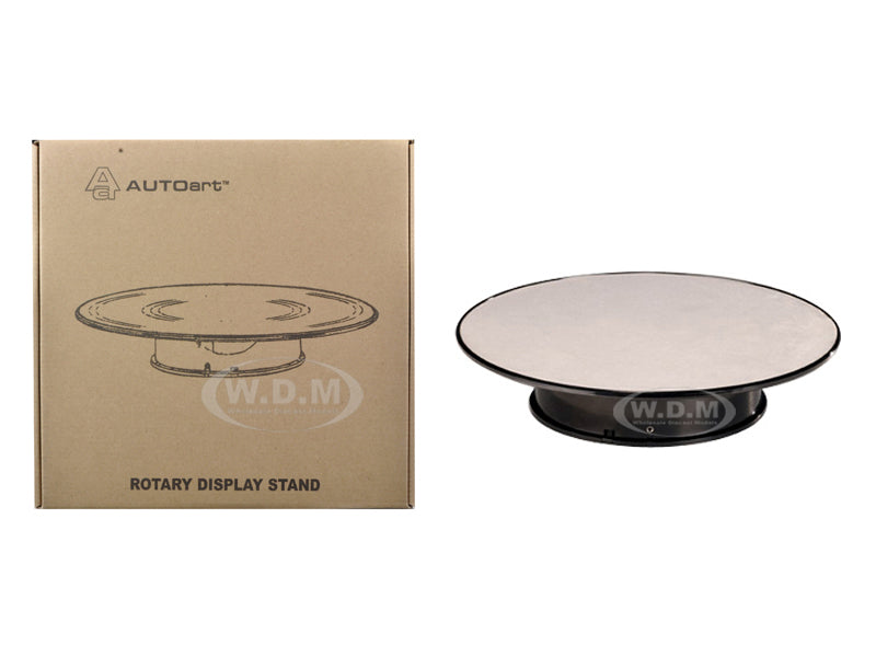Rotary Display Turntable Stand Medium 10 Inches with Silver Top for 1-64 1-43 1-32 1-24 1-18 Scale Models by Autoart