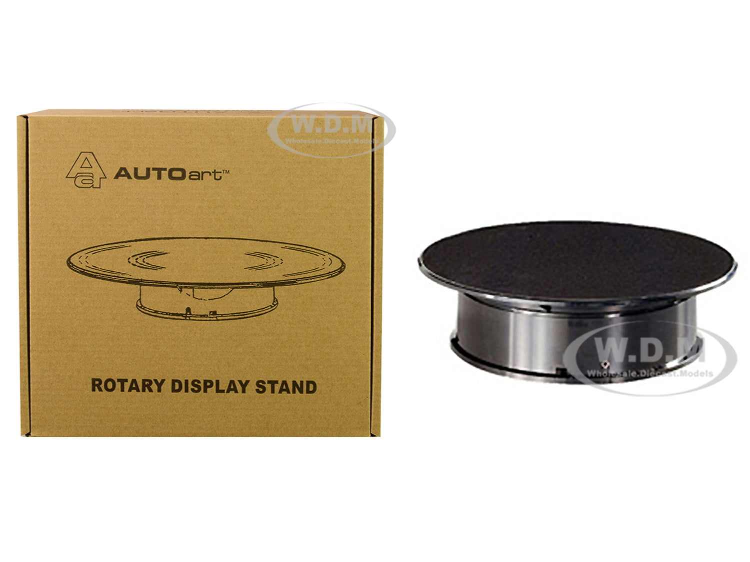 Rotary Display Turntable Stand Small 8 Inches with Black Top for 1-64 1-43 1-32 1-24 Scale Models by Autoart
