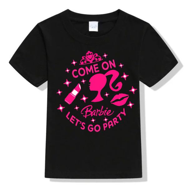 designer tshirt t-shirt tee shirt t shirts Print Letter Elegant short sleeve Breathable Daily Outfit pink black oversized t shirt Barbie shi