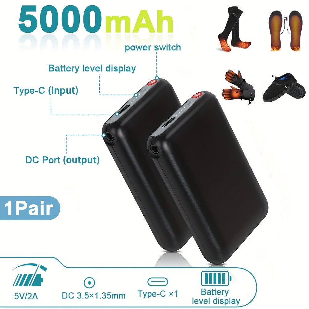 TEMU 5v Mini Lithium Polymer Batteries 5000mah Extra Battery For Heated Slippers-heated Gloves-heated Socks-heated Shoes, 5v Spare Battery Battery