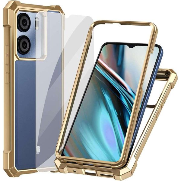 5 BLU View5 B160V Clear Case, Transparent Anti Yellowing, with Screen Protector, Dual Layer Shockproof Bumper, Silicone Cell Phone