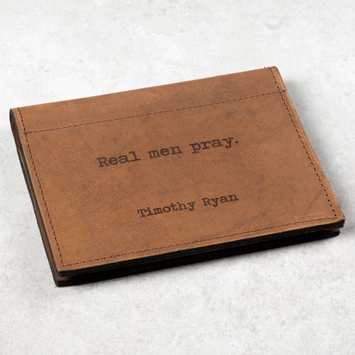 Real Men Pray Prayer Card Holder