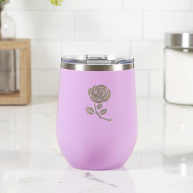 Personalized Little Flower Lilac Wine Tumbler
