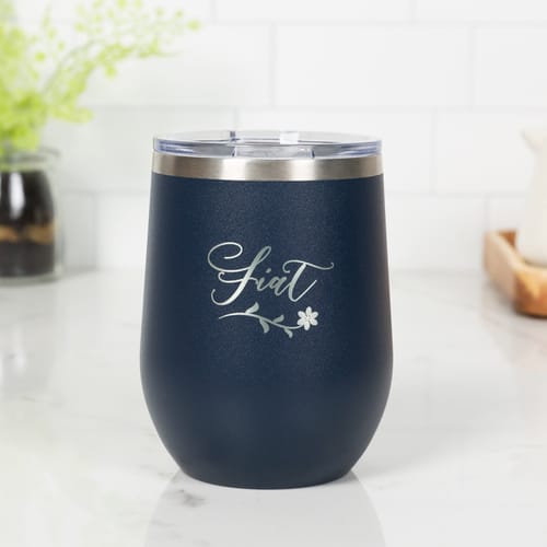 Personalized Fiat Dark Blue Wine Tumbler